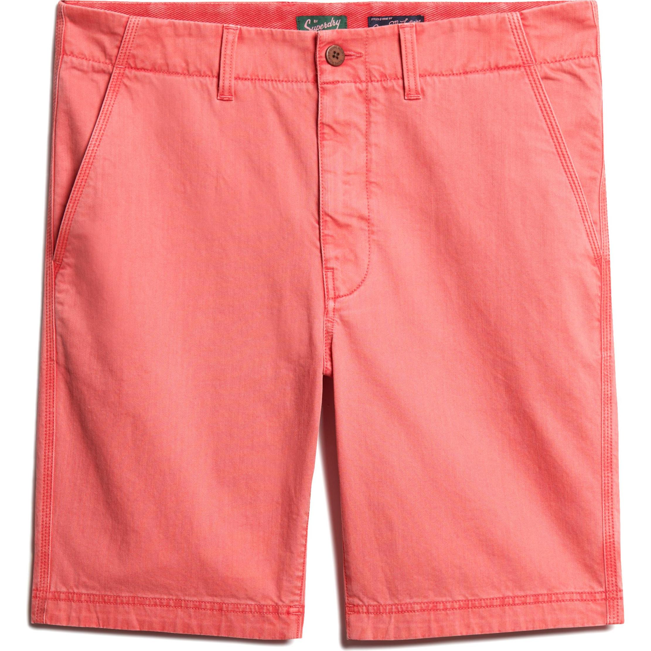 Superdry, Herren, Shorts, chino shorts officer, Rot, (28)