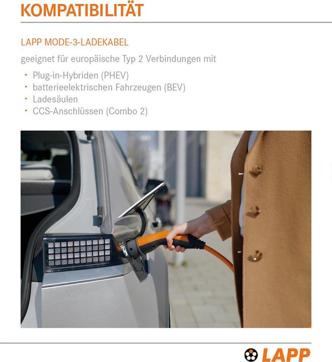Actual product image Lapp Mobility Charging cable (Type 2, 22 kW, 32 A, 3 m)