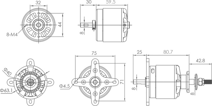 Produktbild Planet-Hobby joker 6360-10 v3 225 kv brushless motor