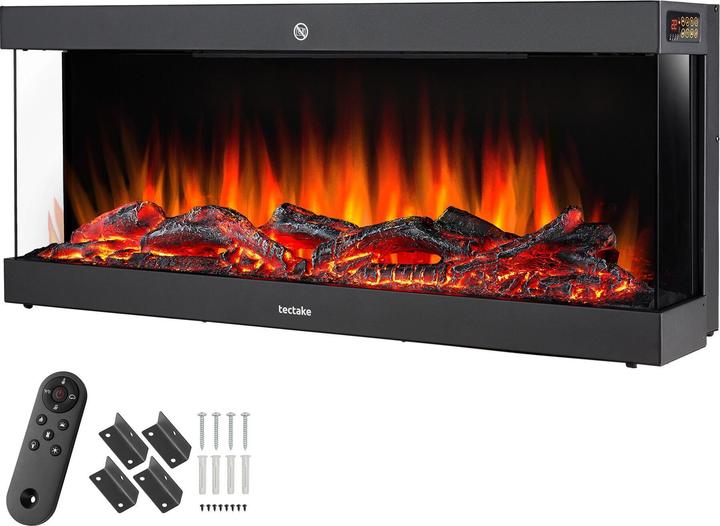 Image du produit tectake Elektro-Wandkamin Luciano, 2 Heizstufen, Flammeneffekt, App