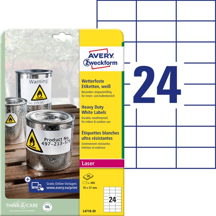 Image du produit Avery Étiquettes en film résistant aux intempéries