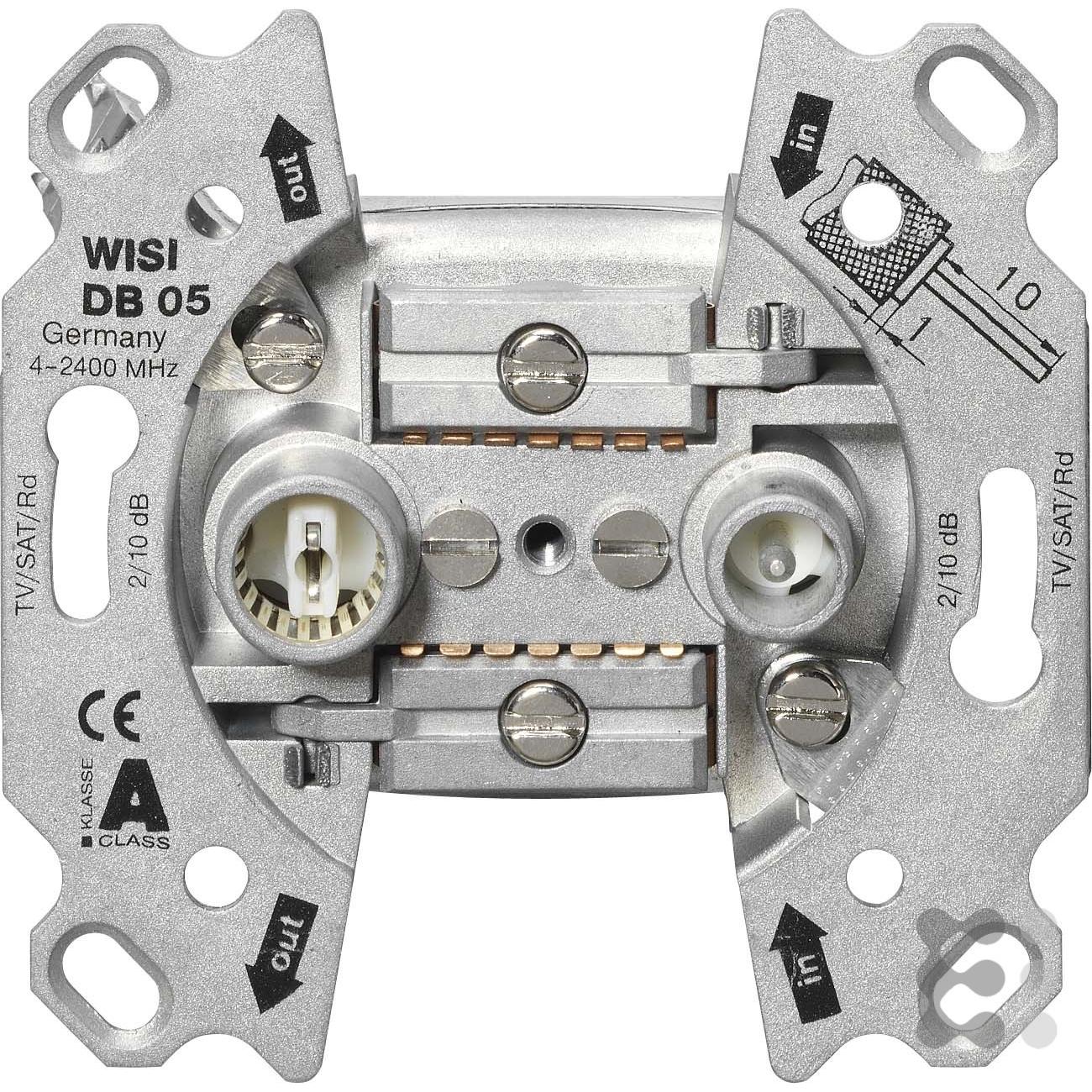 WISI DB 05 Silber Steckdose (14 dB, Antennenkabel), Antennenkabel