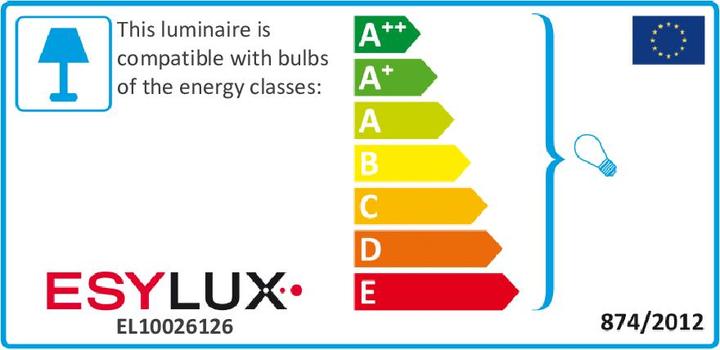 Energie-Label Esylux AutomaticLeuchte m. 130Gr BWM AL Garda 130 sw (E27, IP44)