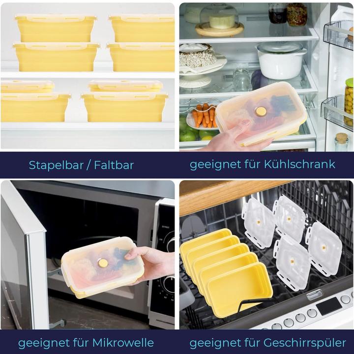 Produktbild König Design Gefrier Dosen Lebensmittel Vorrats Behälter Frischhaltedosen Deckel Faltbar (0.50 l)