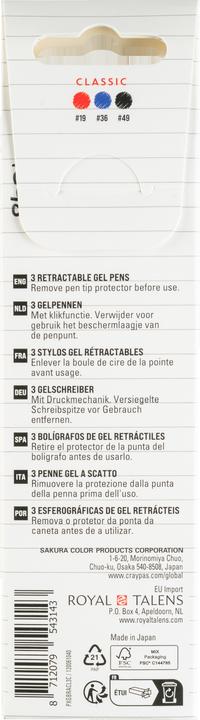 Actual product image Sakura Gelly Roll Retractable Classic Gelschreiber transparent 0,4 mm, Schreibfarbe: farbsortiert, 3 (3x)
