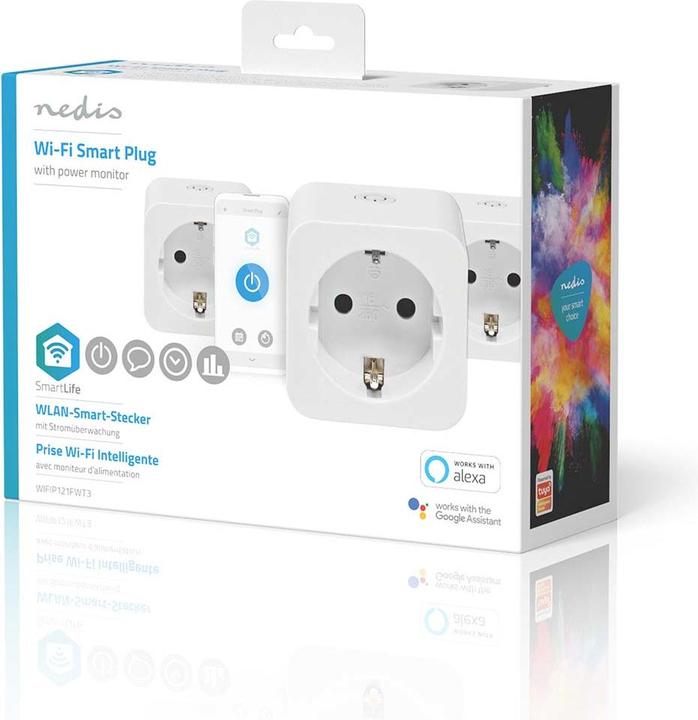 Produktbild Nedis SmartLife Smart Stecker | Wi-Fi | Leistungsmesser | 3680 W | Type F (CEE 7/7) | 0 - 55 °C | An