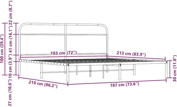Image du produit vidaXL Bettgestell (183 x 213 cm)