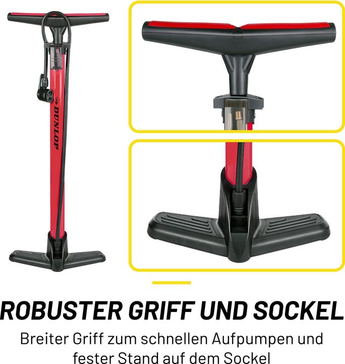 Actual product image Dunlop Bicycle floor pump black/red