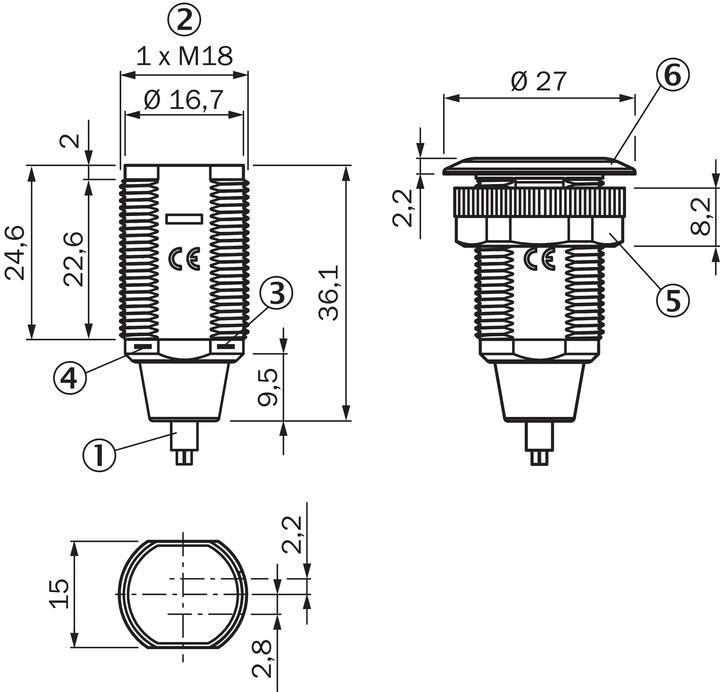 Actual product image Sick Circular photoelectric sensor