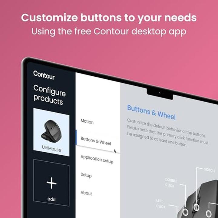Actual product image Contour UniMouse wired left-handed black (Cable)