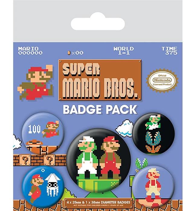 Produktbild Nintendo - Pack 5 Badges - Super Mario Bros