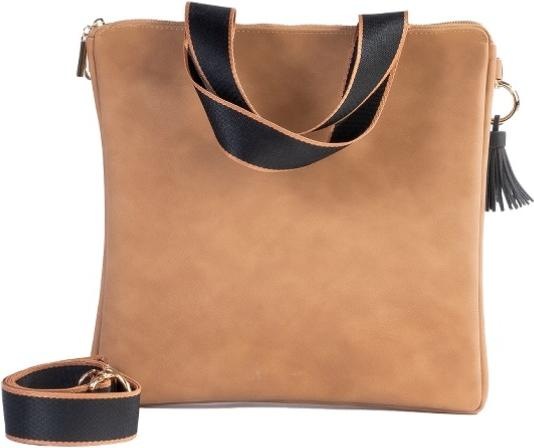 Produktbild Artebene MAJOIE Crossover Bag Nubuk Camel – Vegane Luxustasche mit verstellbarem Tragegurt von