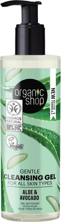 Organic Shop Gentle Cleansing Gel for All Skin Types Avocado and Aloe 200ml (Cleansing gel, 200 ml)