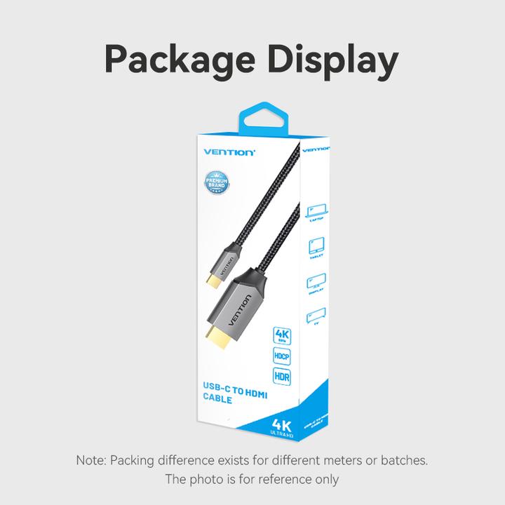 Produktbild Vention USB-C to HDMI Cable 1m CRBBF (Black) (1 m, HDMI, 2.0)