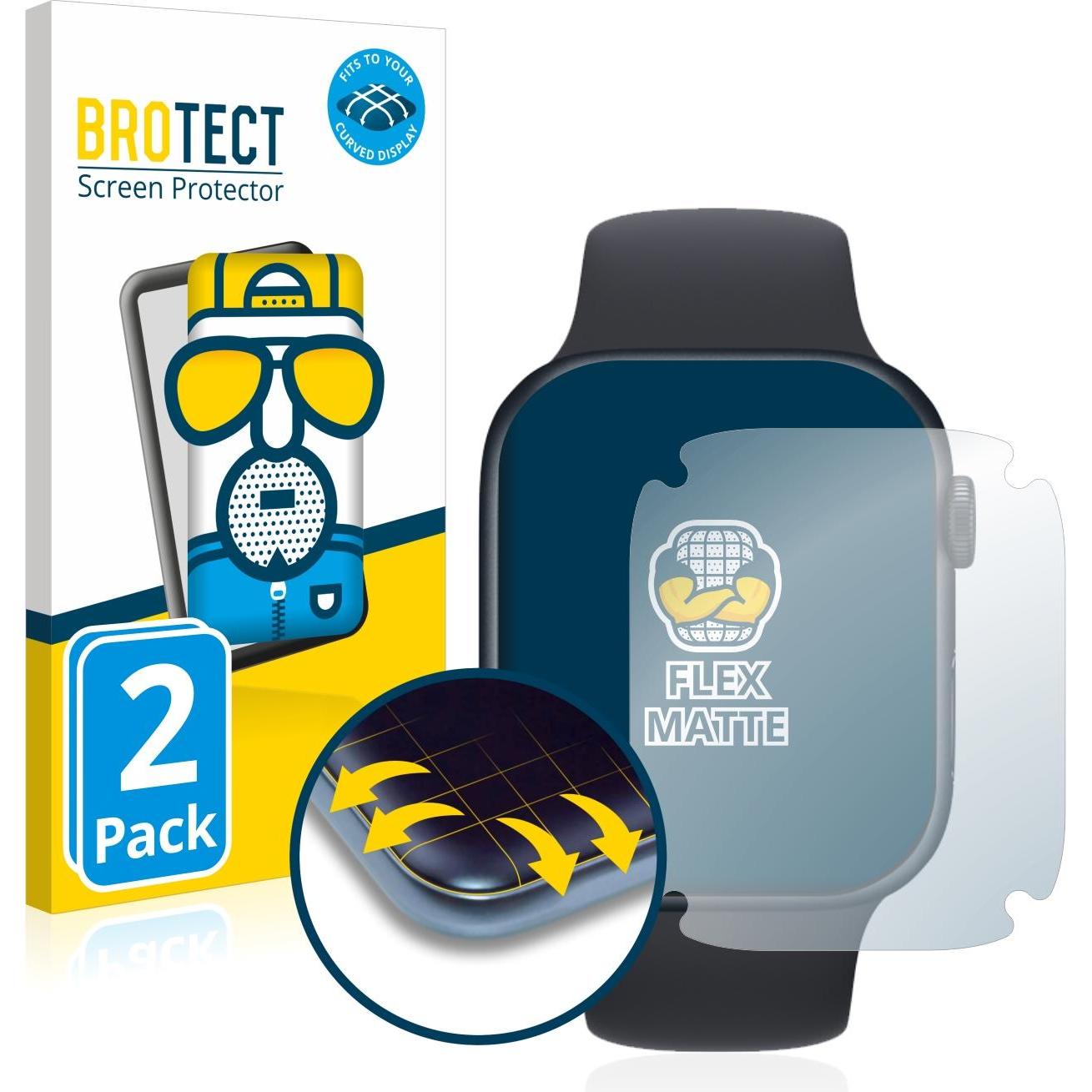 BROTECT Full-Cover Displayschutz Matt, Smartwatch Schutzfolie, Grau