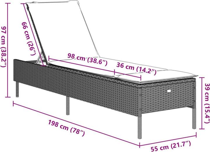 Immagine prodotto vidaXL Sonnenliege (35 cm)