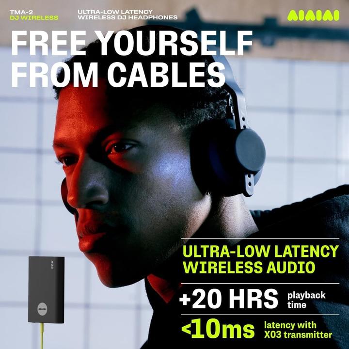Actual product image Aiaiai Wireless Over-Ear Headphones TMA-2 DJ Wireless Black (No noise cancellation, 25 h, Cable, Wireless)