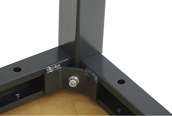 Actual product image kaiserkraft Height adjustable complete workshop workstation, with single drawer, perforated (150 cm, 70 cm)