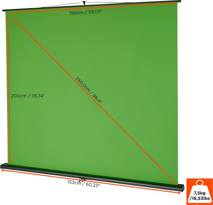Produktbild Celexon Mobile Lite Chroma Key Green Screen (4:3)