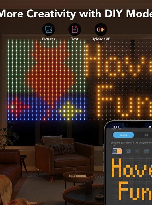 Actual product image Govee Curtain Light (RGBIC, 150 cm, Indoor)