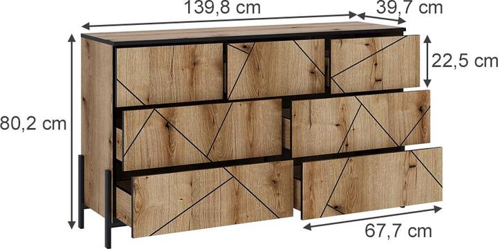 Produktbild Vicco Hatto (139.80 x 39.70 x 80.20 cm)