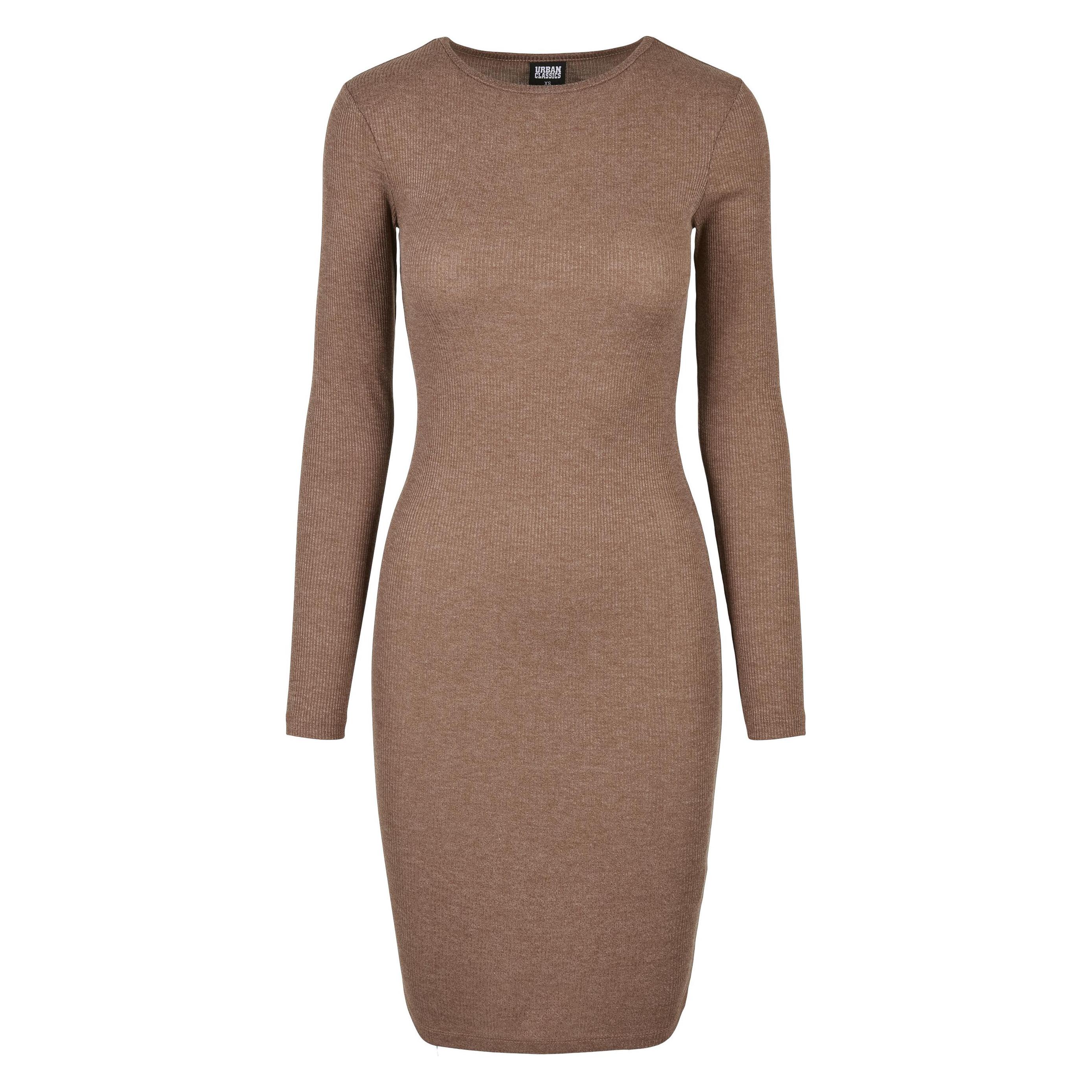 Urban Classics, Damen, Kleider, Ladies Rib Dress, Braun, (M)