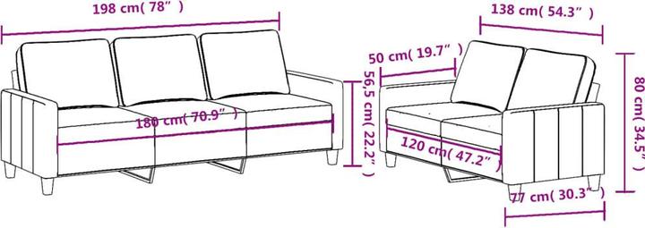 Immagine prodotto vidaXL Sofagarnitur (2 posti, 3 posti, Salotto)