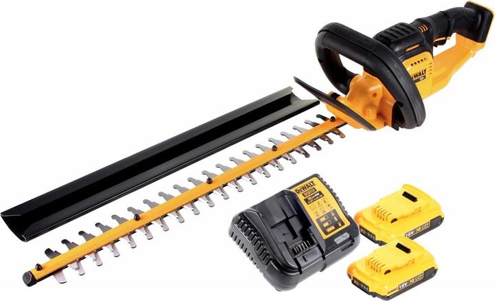 Produktbild DeWalt DCM 563 D2 Akku Heckenschere 18V 55,8cm + 2x 2,0Ah Akku + Ladegerät (Akkubetrieb)