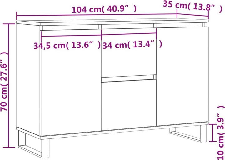 Actual product image VidaXL Tammie (104 x 35 x 70 cm)