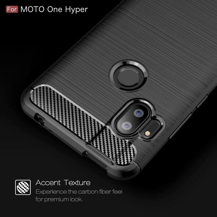 Actual product image König Design Case Mobile Protection for Motorola Moto One Hyper Case Cover Bumper Carbon Black (Motorola Moto One Hyper)