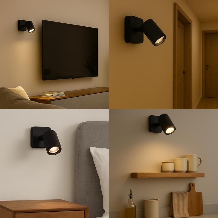 Actual product image Brilliant Spot mural LED Marty sable noir (345 lm, GU10)