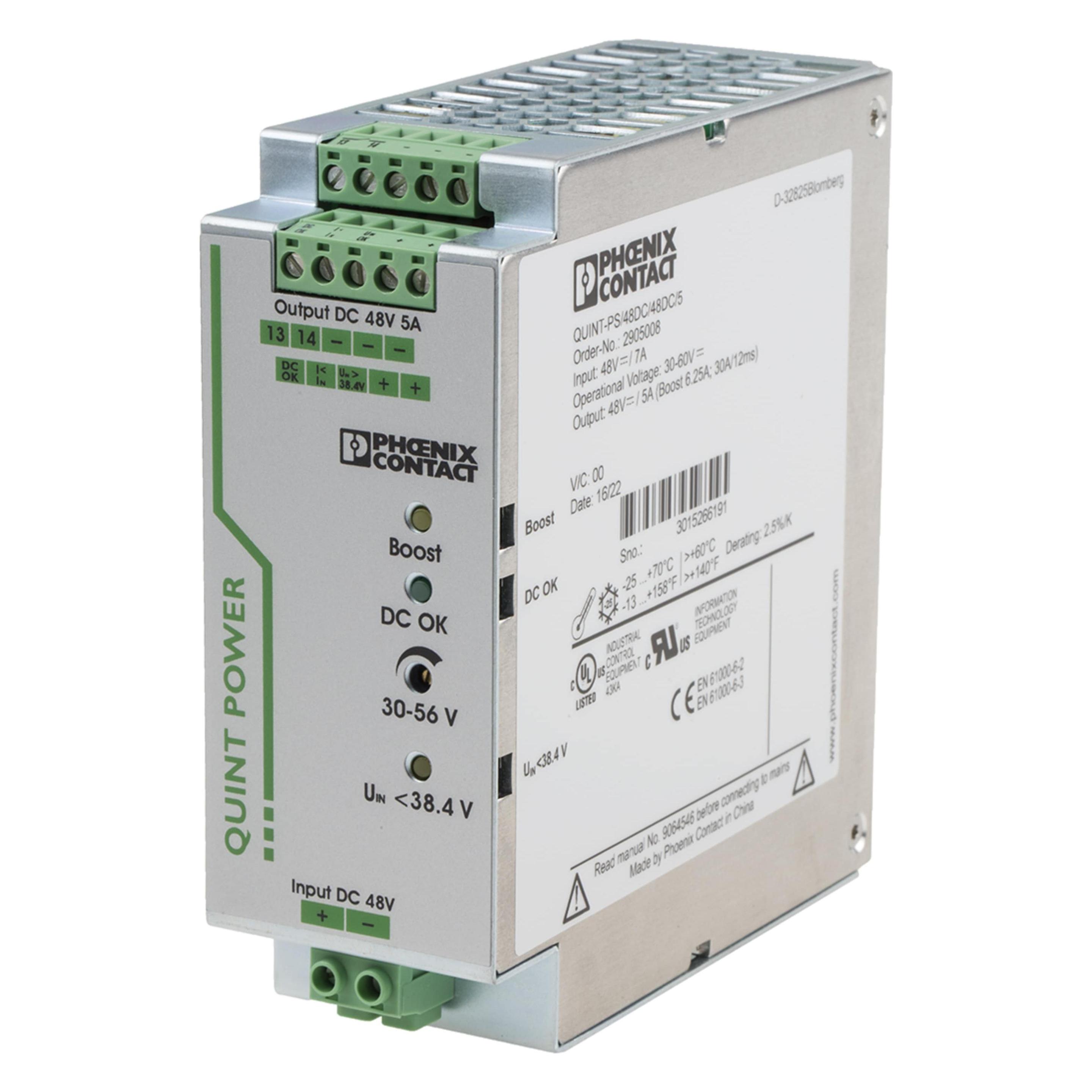 Phoenix Contact, Spannungswandler, QUINT DC/DC Converter, 48/48 Vdc, 5 A