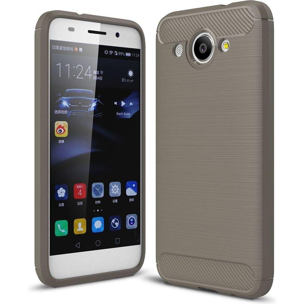 König Design Huawei Y3 2018 Hülle Case Handy Cover Schutz Tasche Schutzhülle Bumper Grau (Samsung Galaxy J3 (2018)), Sma...