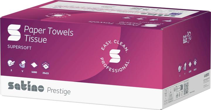 Actual product image Satino by Wepa Prestige towel paper - 276640 - PT3 compatible - 3000 sheets - 2-ply - cellulose (20x)