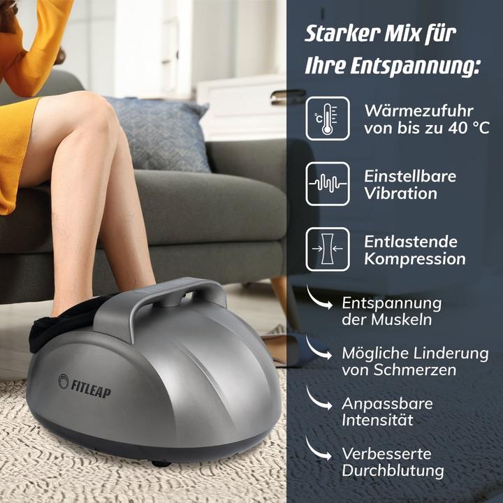 Image du produit Fitleap Fussmassagegerät 9 Intensitäten, 5 Programme, bis Gr. 44, inkl. Fernbedienung, Wärmefunktion