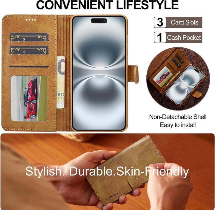 Immagine prodotto Ueli Express Leder Buch Etui Tasche mit Kartenfach (Apple iPhone 17)