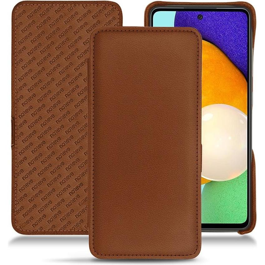 Noreve Lederschutzhülle horizontal (Samsung Galaxy A52), Smartphone Hülle, Braun