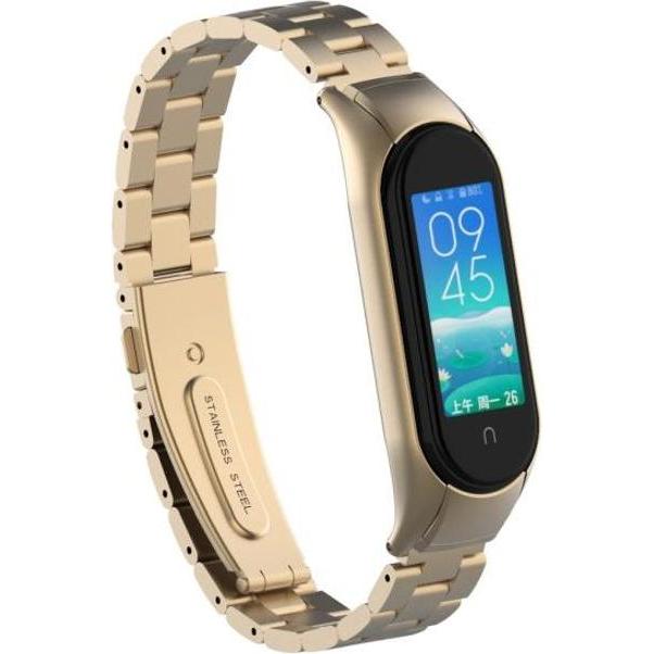 MU Style Metal Series (Edelstahl, Mi Band 5, Mi Band 6), Uhrenarmband, Gold