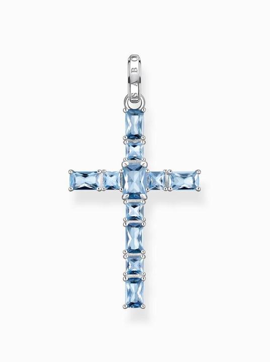 Produktbild Thomas Sabo Anhänger Kreuz Aqua Steine silber (925er Silber)