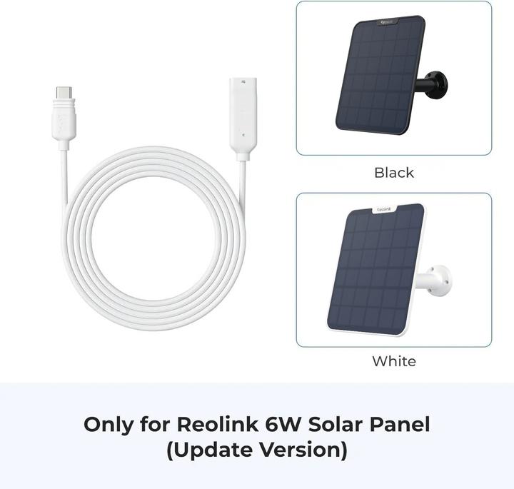 Immagine prodotto Reolink Solar Panel verlängerung weiss 4.5 Meter Kabel (Cavo)