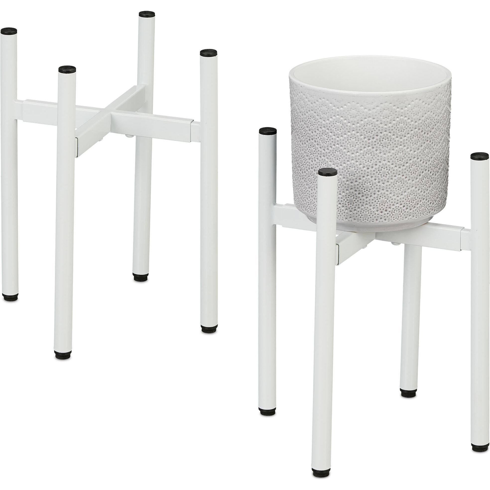 Relaxdays, Pflanzenständer + Blumentreppe, 2x Pflanzenständer