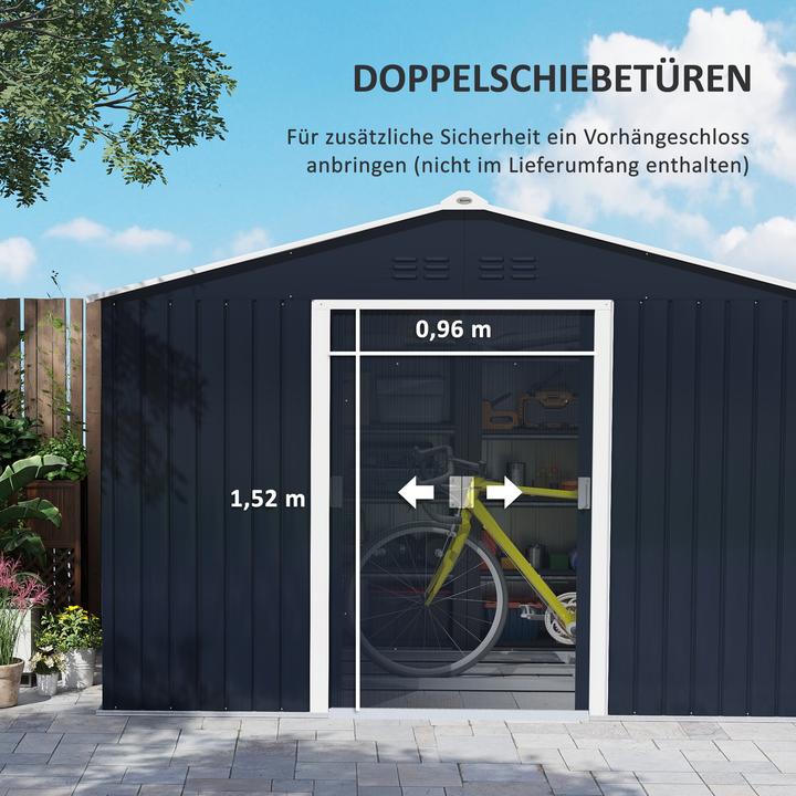 Image du produit Outsunny Gerätehaus Stahl Dunkelgrau