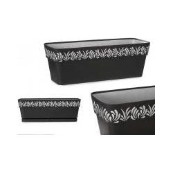 Thumbnail - Kerbl, Blumentopf, Stefanplast Pflanzgefäss Gaia Rechteckig Wasserreserve Graphit (19 cm)