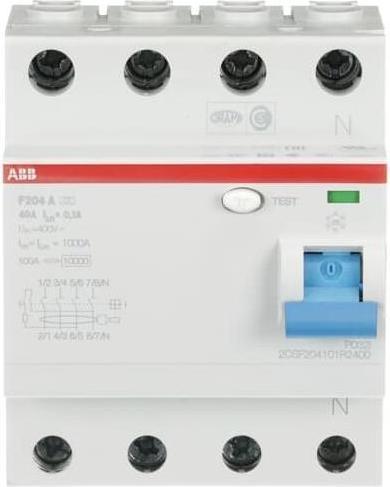 Produktbild ABB F204A-40/0,1 FI-Schutzschalter 40A 4p 100mA