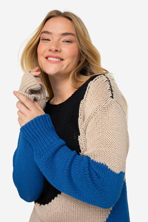 Actual product image Laurasøn Damen Pullover, Colorblocking graubeige L 825729307-L (L)