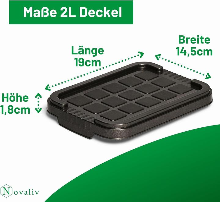 Actual product image Novaliv 1x Ersatzdeckel 2 Liter mit Clipverschluss 19x14 cm Antrazit (19 x 14 cm, 2 l)