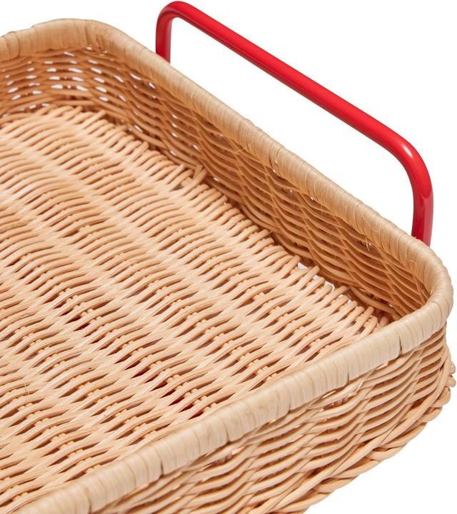 Produktbild Hübsch Splint Tablett Rot/Naturfarben