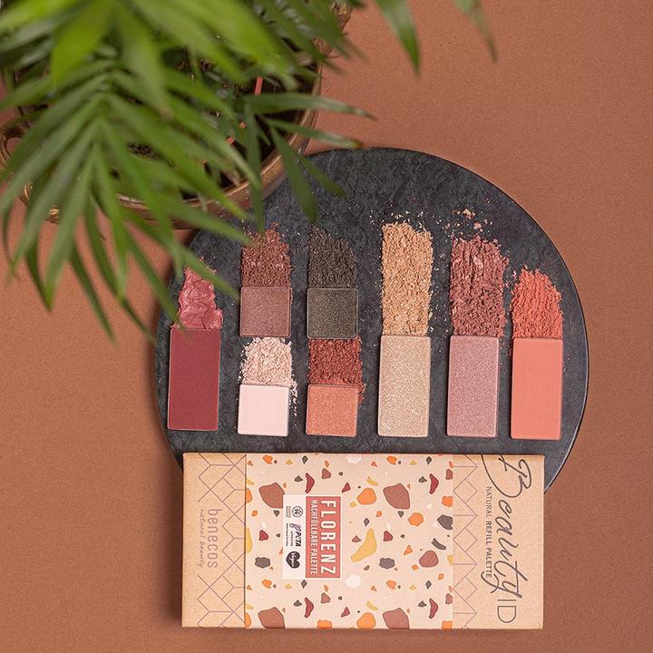 Produktbild Benecos BIO-Palette Large Florence - 18g - Beauty ID (Rusty Copper, Muddy Olive, Matt Desert, Bright Woods)