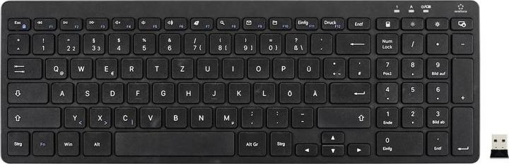 Immagine prodotto Renkforce RF-5799536 Tastiera wireless tedesca, QWERTZ nero (Germania, Senza fili)