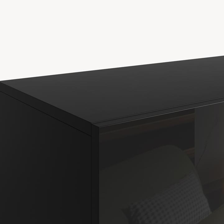 Produktbild En.Casa Hängeboard Evaton 180x32x30 cm Schwarz, hochglanz (180 x 31.50 x 30 cm)